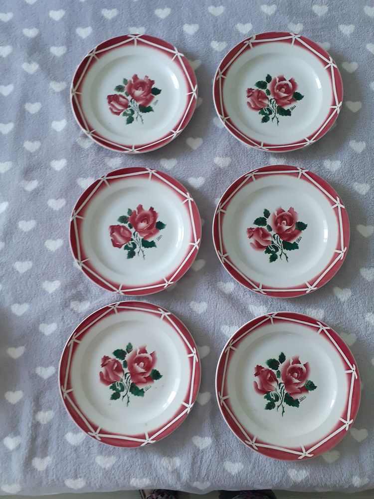 Lot de 6 assiettes anciennes collection CIBON 50 Hennebont (56)