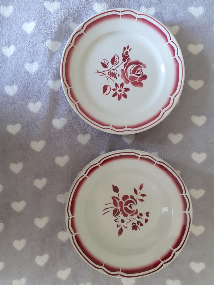 Assiettes anciennes en porcelaine Badonviller 50 Hennebont (56)