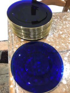 Assiettes bleu avec liser� dor� 45 Malz�ville (54)