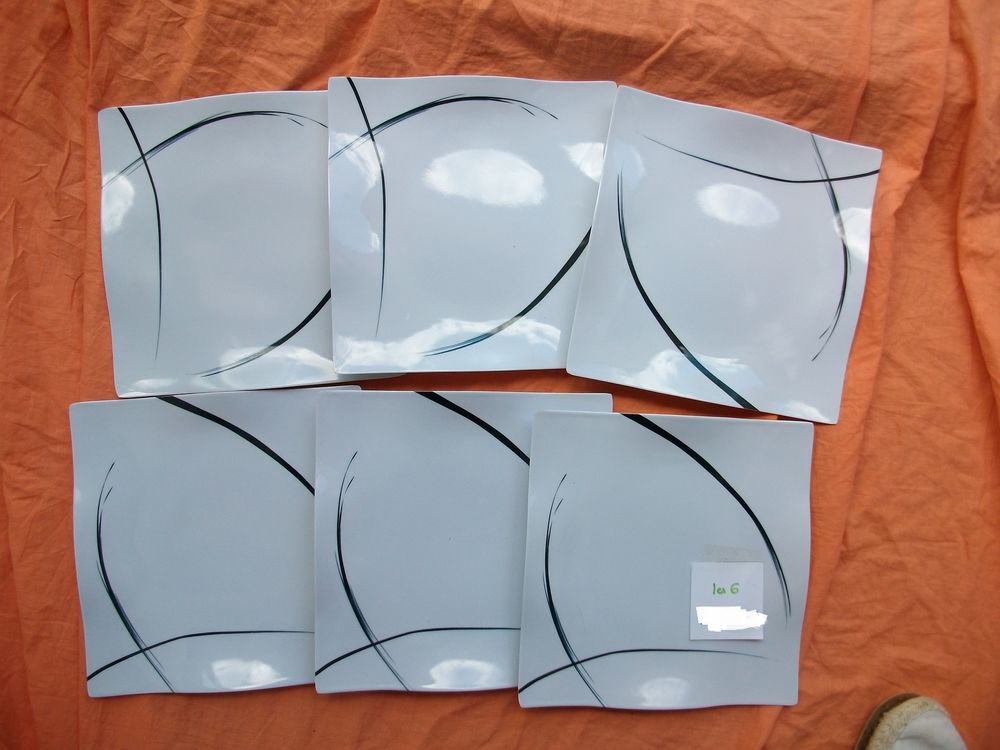 Lot de 6 assiettes carr�es en plastique 3 Bouxwiller (67)