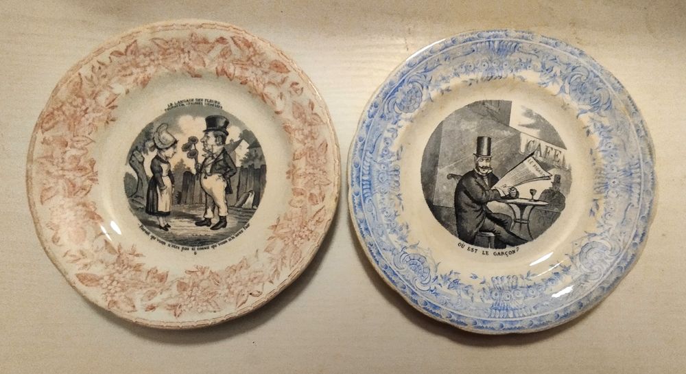 Lot de 2 assiettes d�coratives satyriques 5 Chabris (36)