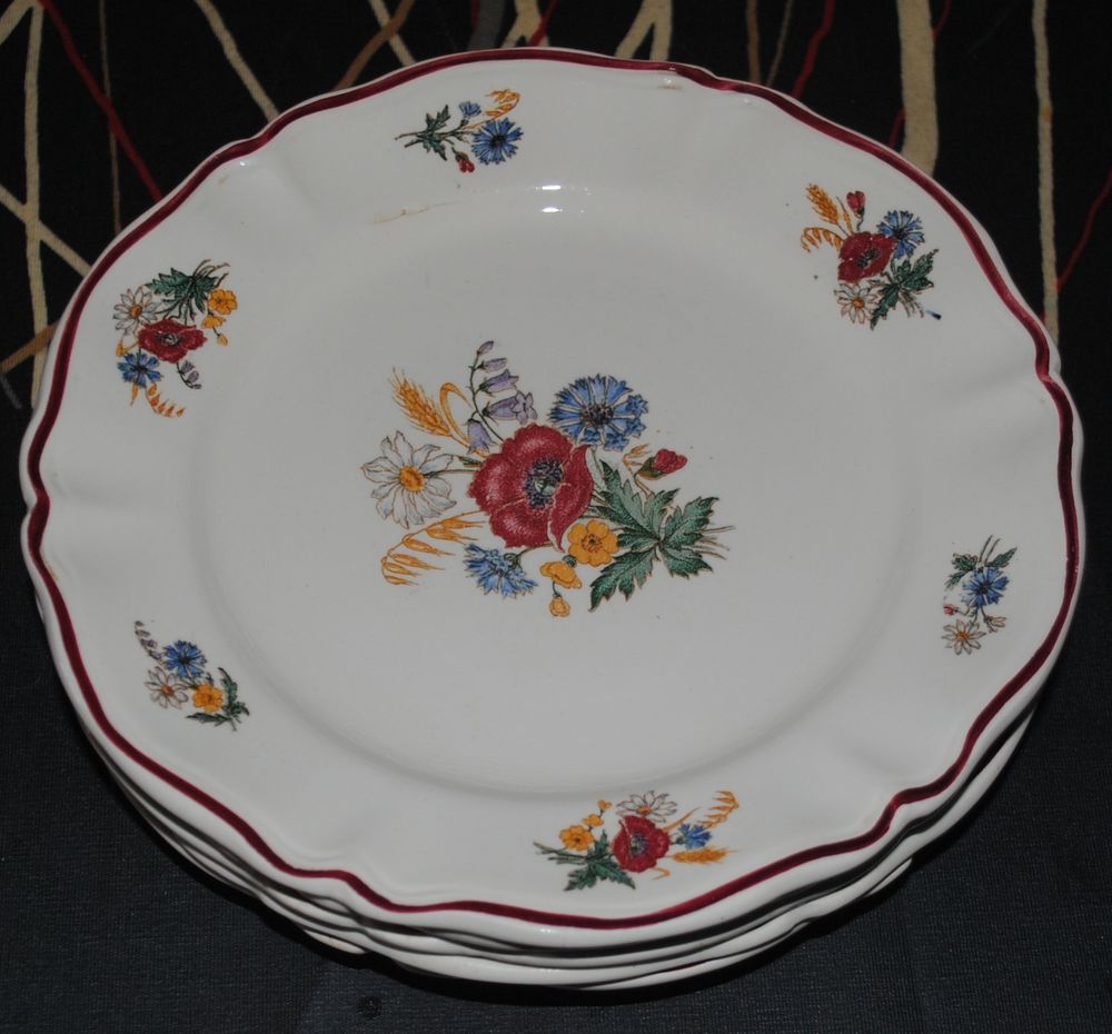 Assiettes � desserts Fa�ence Sarreguemines Agreste 6 Saint-Pierre-de-B�uf (42)