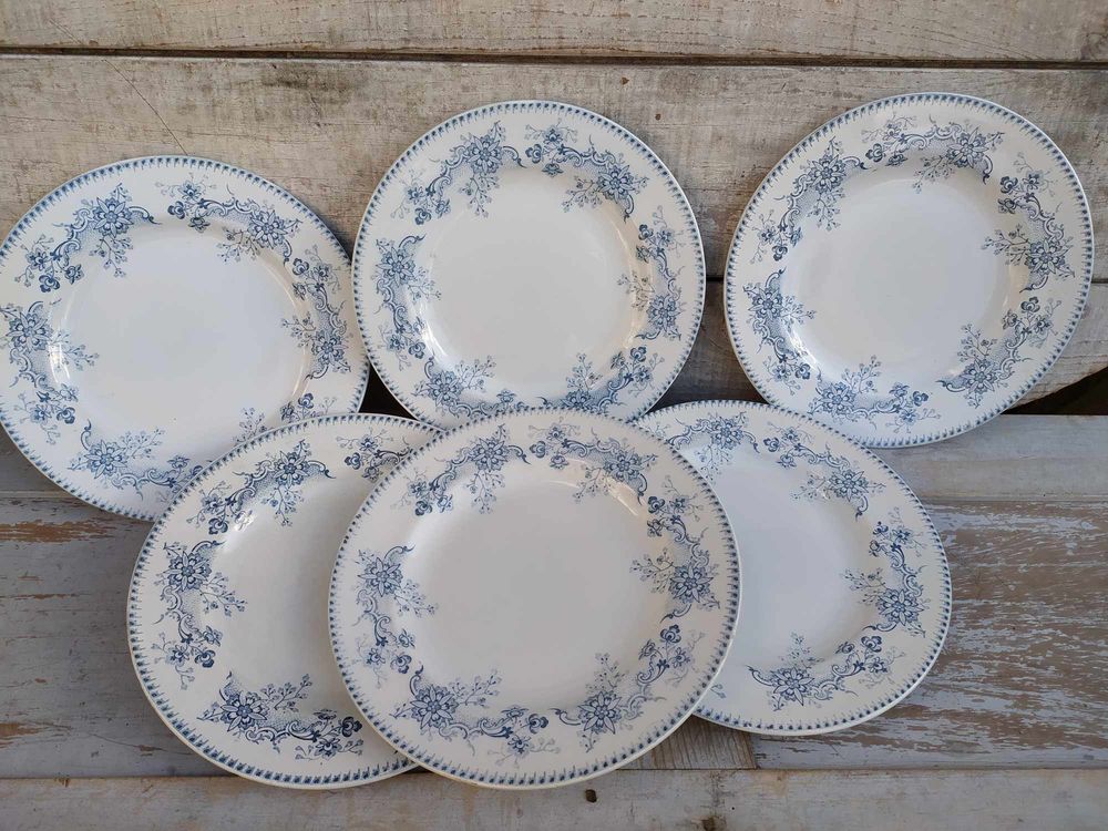 Six Assiettes Fa�ence Terre de Fer R�aumur KG Lun�ville 50 Loches (37)