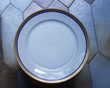 Lot 6 assiettes plates dorée à la feuille or/liseret bleu 