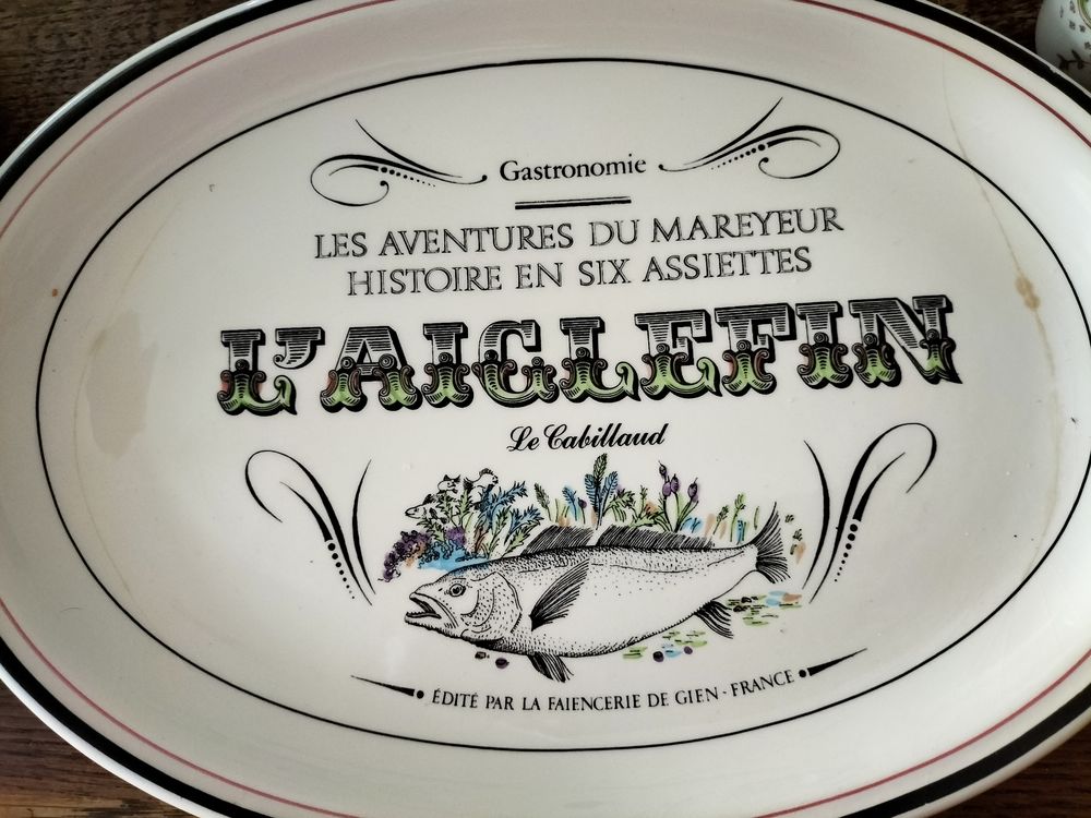 Assiettes � poisson Gien 40 Belleuse (80)