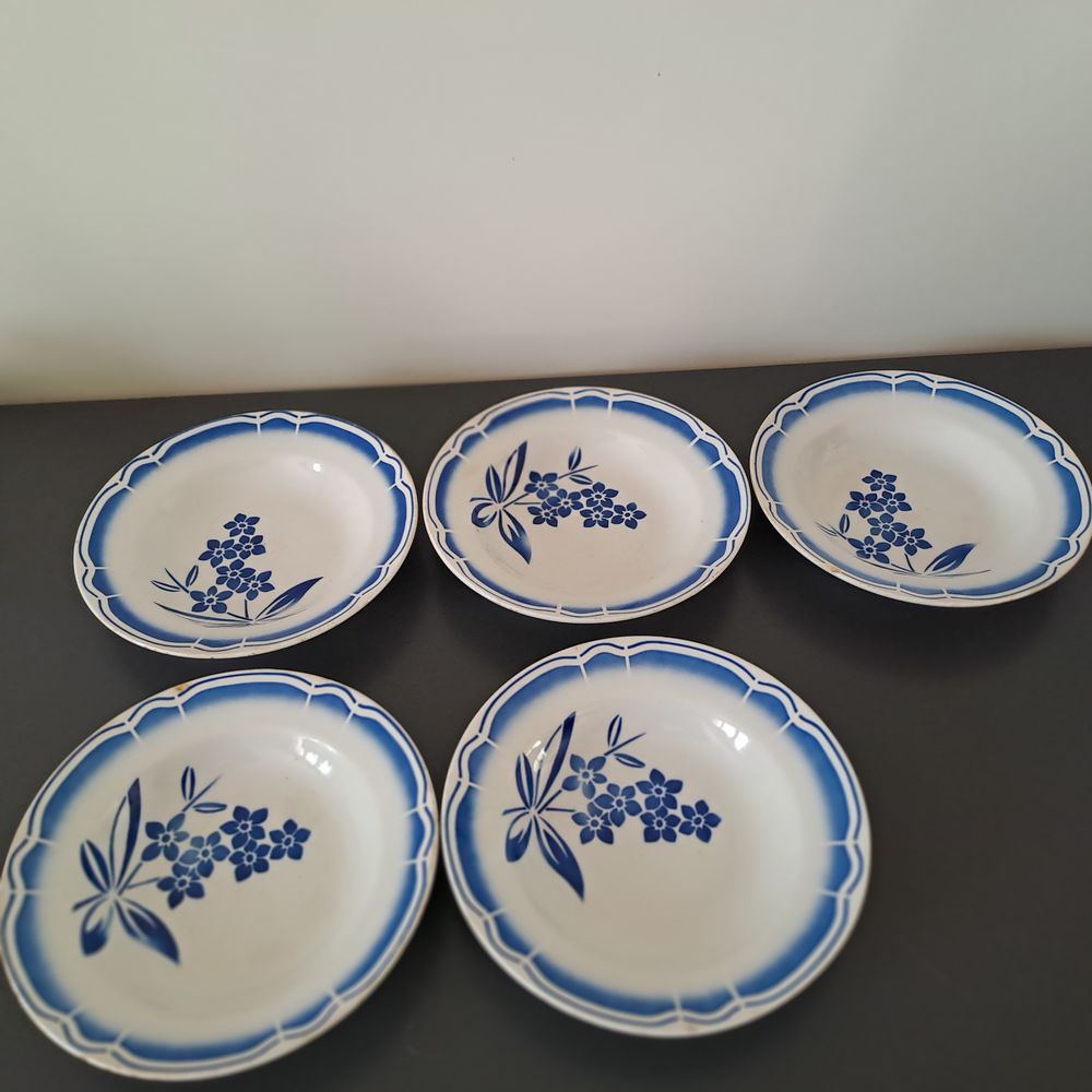 Assiettes Porcelaine Opaque Badonviller num�rot�e 29 19 Toucy (89)