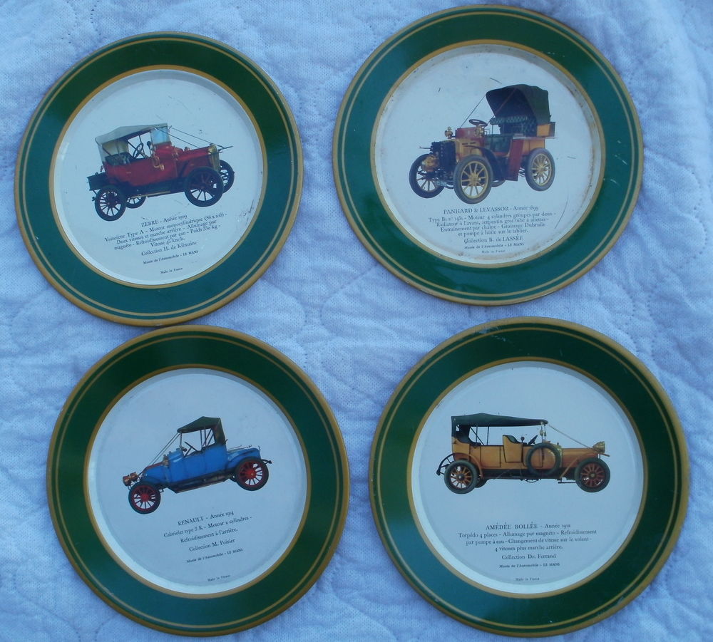 4 assiettes publicitaires de voitures de collection SHELL 12 Montauban (82)