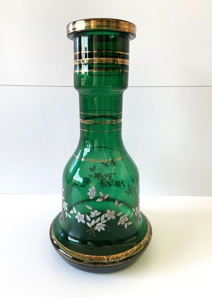 Atypique Gros Vase Photophore Verre �pais Vert Sapin D�co 0 Hyeres Plage (83)