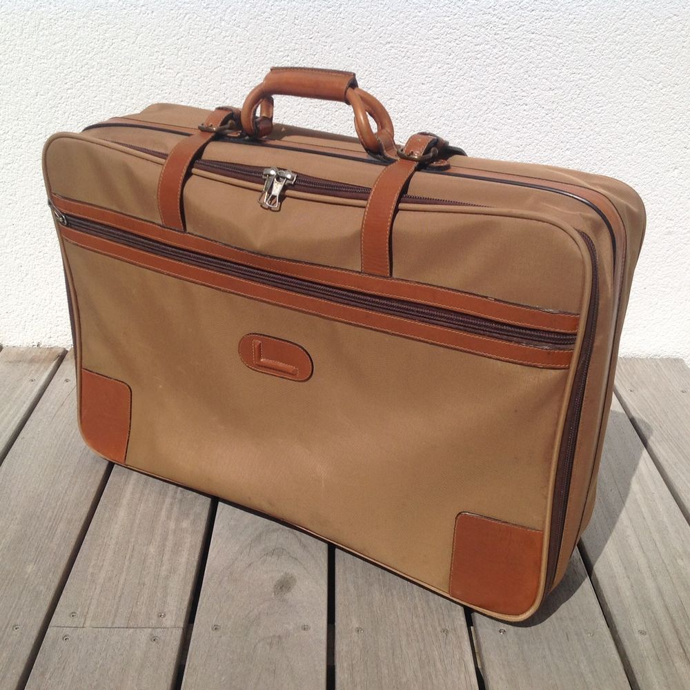 Authentique valise vintage LANCEL, souple, en toile enduite 110 La Bernerie-en-Retz (44)