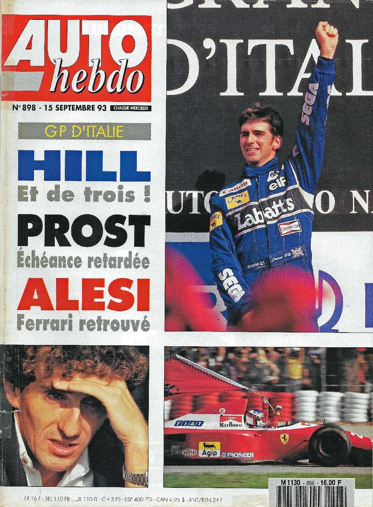 AUTO HEBDO n&deg;898 de 1993 Salon Francfort GP Italie Livres et BD