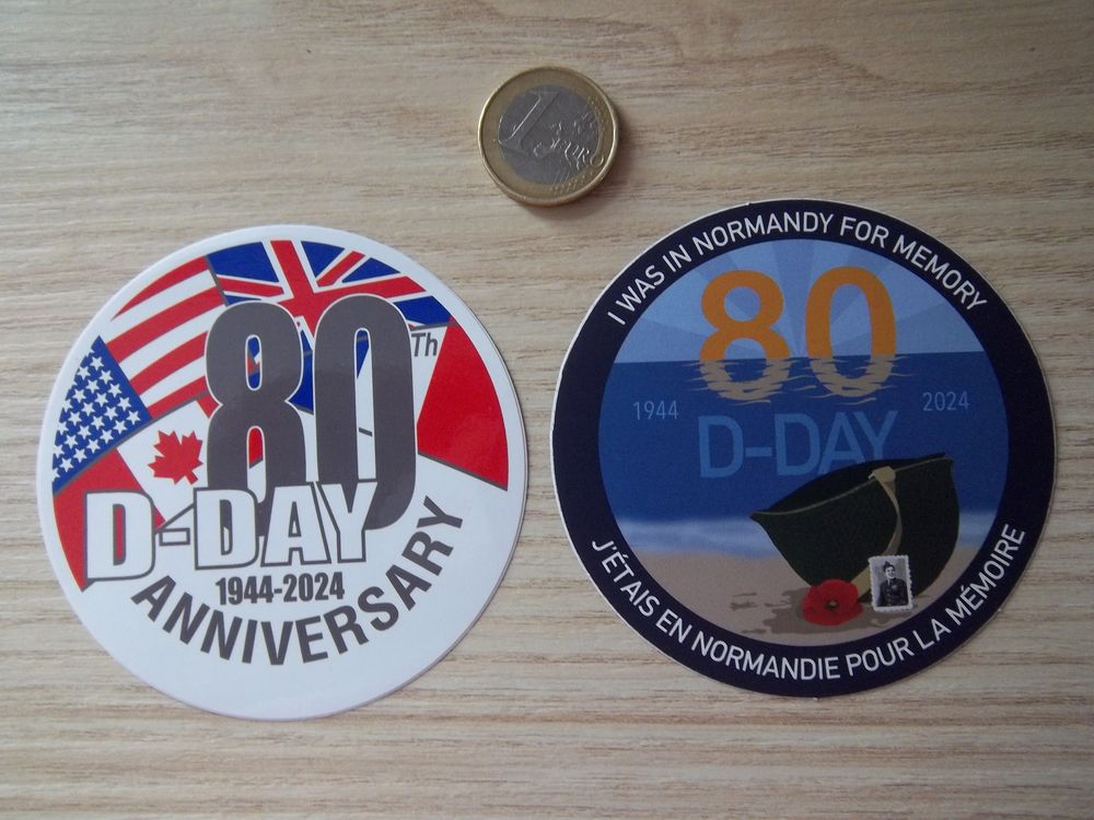 lot 2 autocollants 80 �me anniversaire D-Day collection mili 6 Valognes (50)
