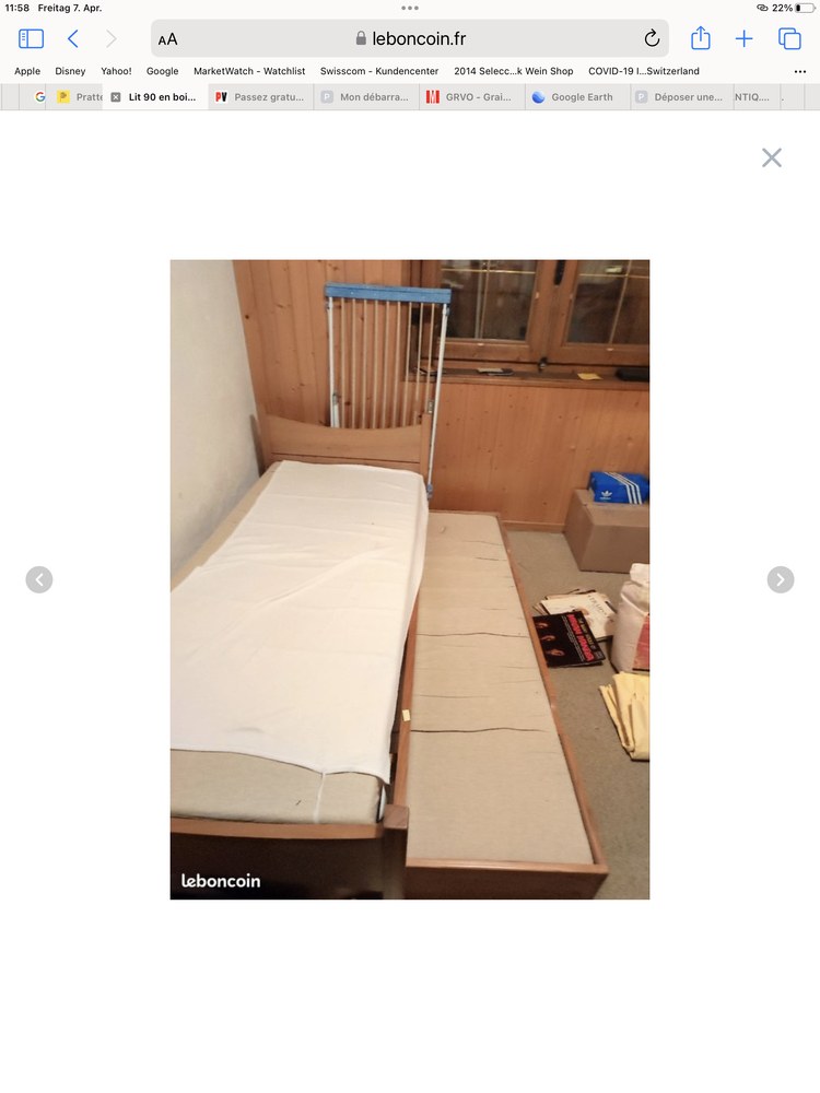 Lit 90 avec lit tiroir tr�s bon �tat 120 Les Houches (74)