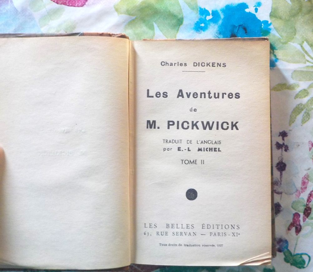 LES AVENTURES DE M. PICKWICK T2 de Charles DICKENS 1937 0 Bubry (56)