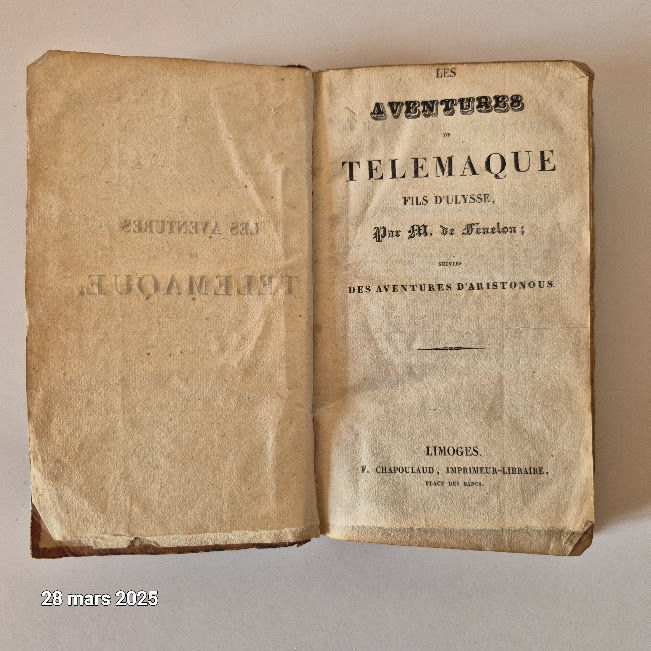 Les aventures de Telemaque, fils d'Ulysse, par M. F�nelon su 45 Saumur (49)