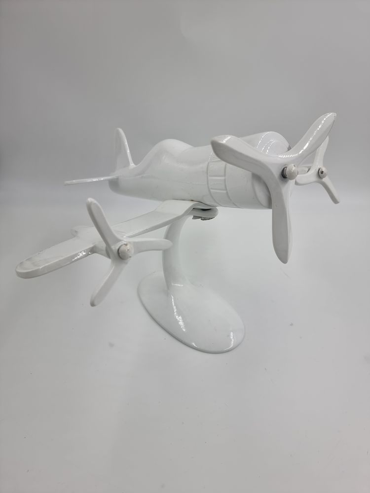 Avion � h�lice d�coratif m�tallis� de couleur blanche 5 Vulbens (74)