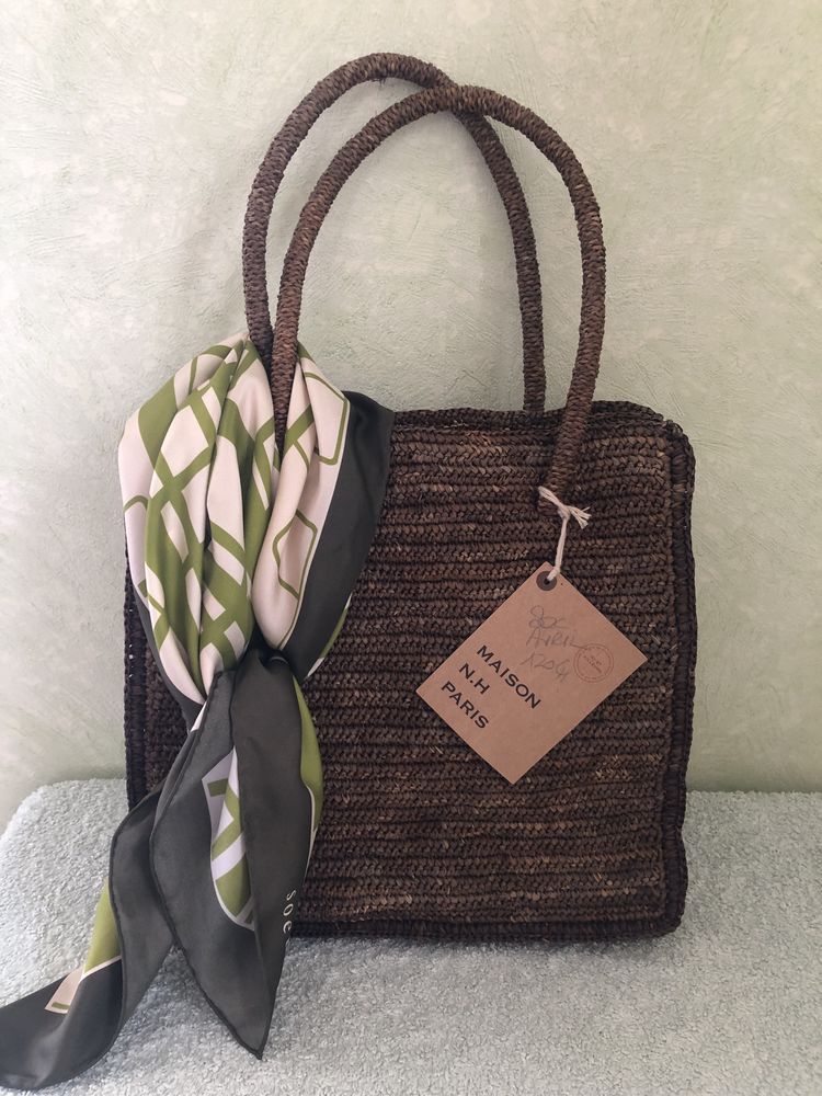 Sac Avril Raphia Sucre Brun - Maison N. H. Paris 120 Beausoleil (06)