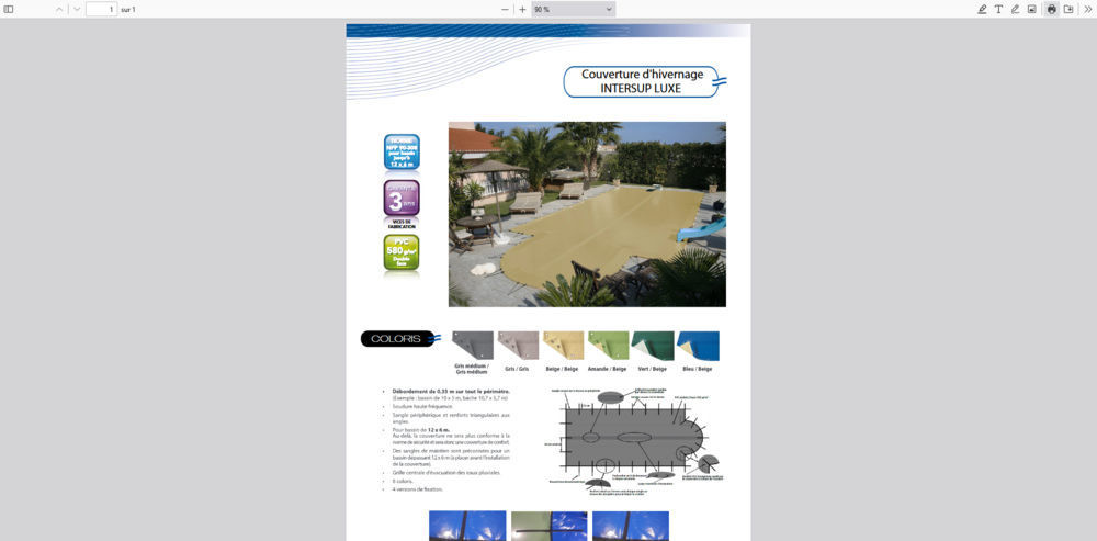 B�che d'hivernage piscine enterr�e 500 Le Castellet (83)