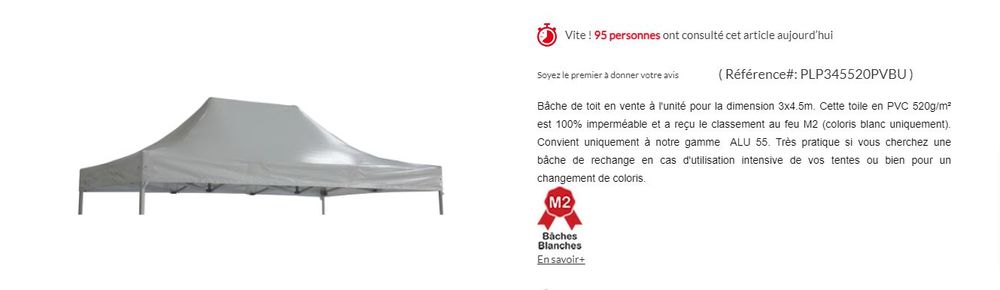 B�ches et toit pour barnum interouge 50 MODELE 3x4.5 m�tres 358 Saint-Pierre-sur-Dives (14)