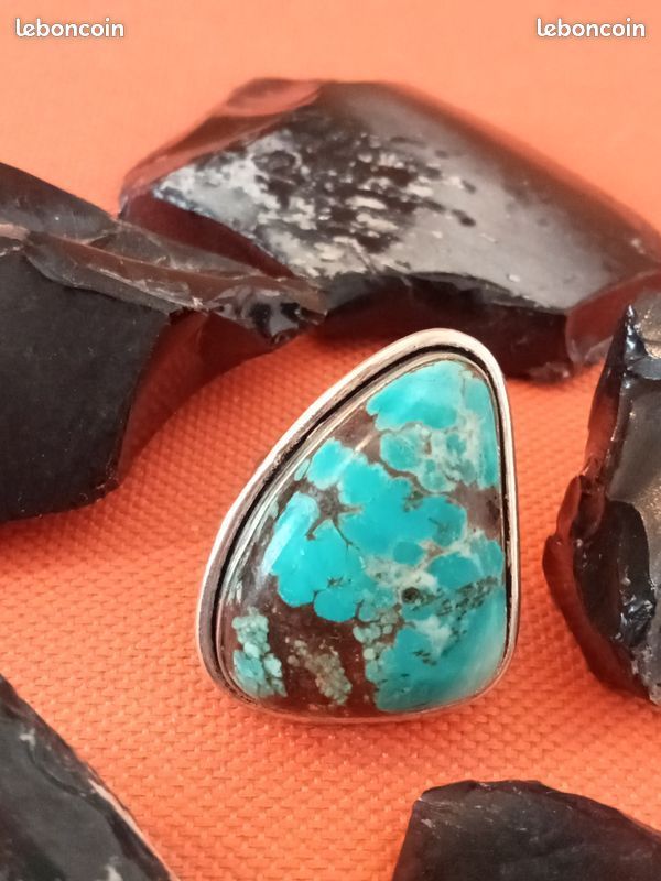 Bague argent et chrysocolle 20 Pont-du-Ch�teau (63)