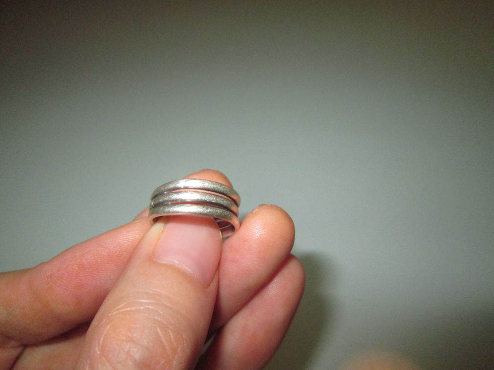 Bague argent triple anneaux 40 La Grand-Combe (30)