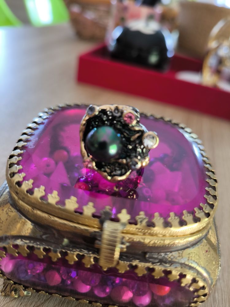 Bague perle v�ritable bronze et plaqu� or jaune 70 Sillingy (74)