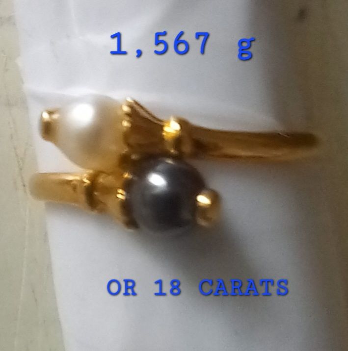 Bague or 18 c et 2 perles 250 Nogent-sur-Marne (94)