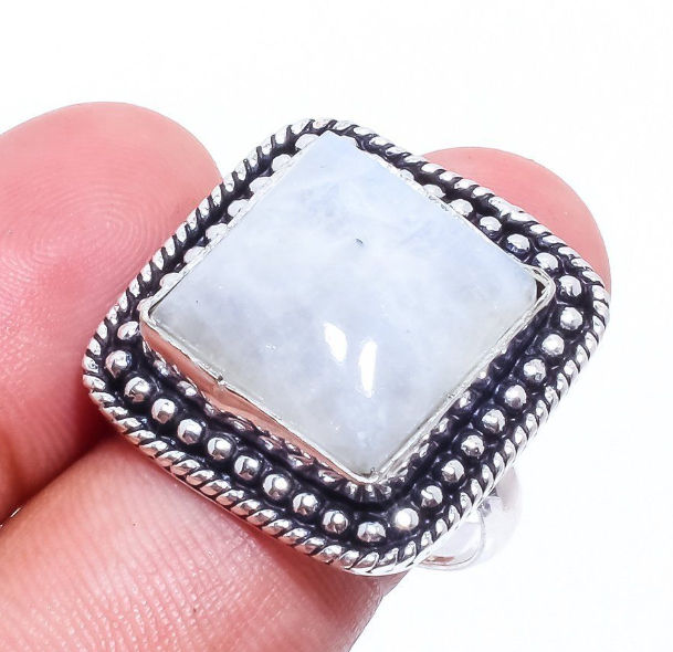 Bague PIERRE DE LUNE, Plaqu�e argent 925 - T59 (US 8.5) 13 Saint-Savin (86)