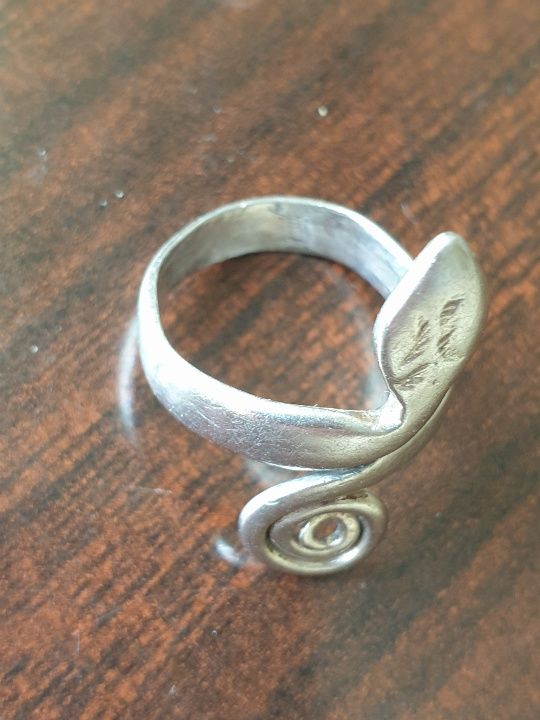 Bague serpent enroul� queue en spirale Argent Vintage 44 Antony (92)