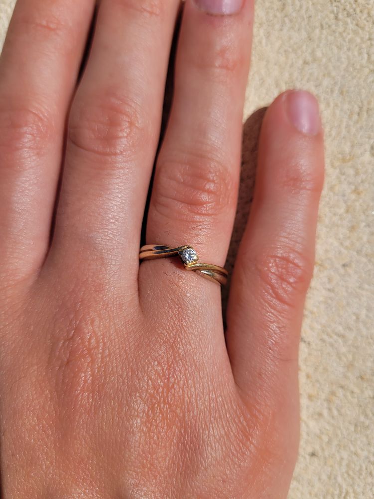 Bague solitaire or jaune & blanc 550 Saint-Laurent-de-la-Salanque (66)