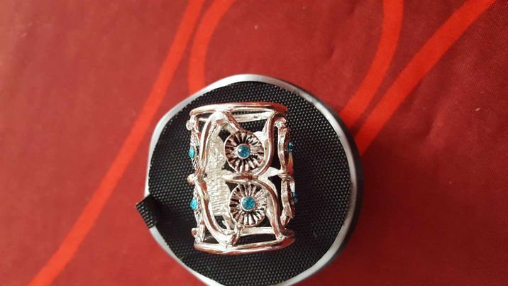  Bague vintage, tonneau stress bleus artisanale T 55 N� 1320 5 Beaune (21)