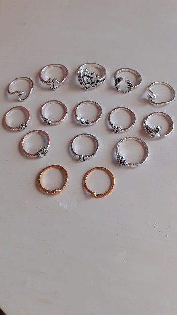 15 bagues argent�es et dor�es 15 S�zanne (51)