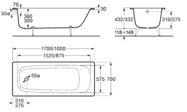 Baignoire neuve perc�e Roca Contesa 170 x 70 0 Sarlat-la-Can�da (24)