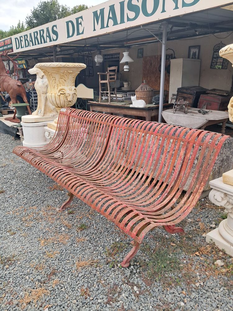 Banc de jardin ancien en fer et fonte 490 Ch�teau-l'�v�que (24)