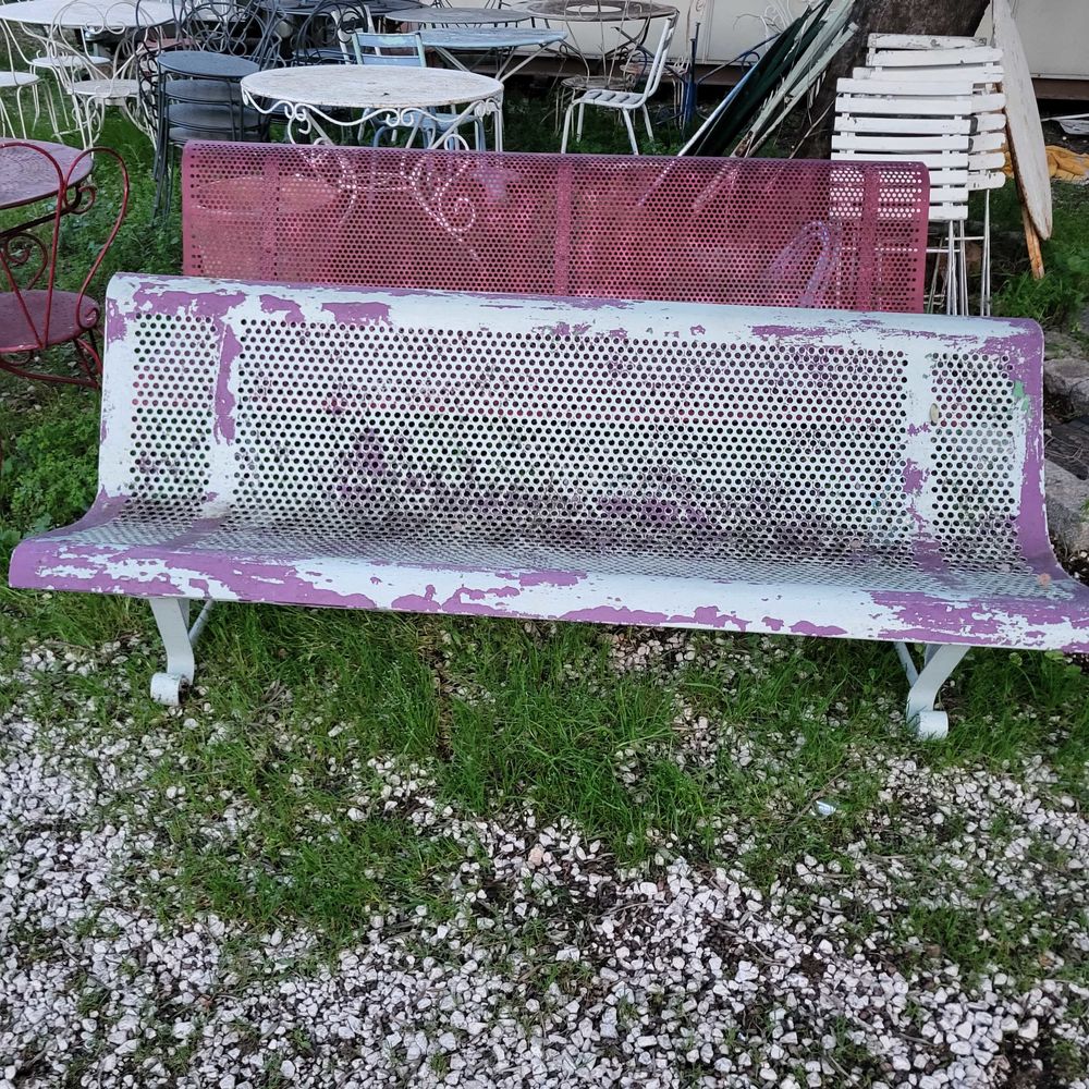 banc de jardin public fer forg� ancien 250 La Farl�de (83)