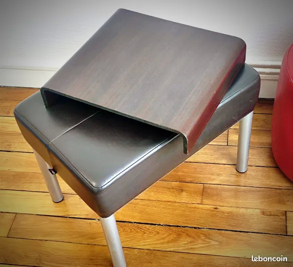  Bancs en cuir modulables en tables d'appoint en bois 50 Vincennes (94)