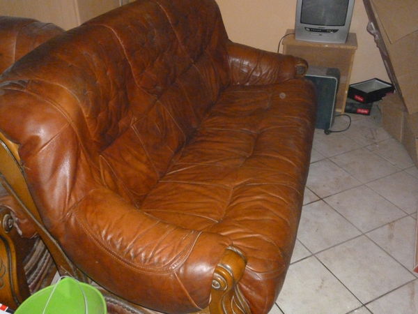 Banquette en cuir et ch�ne 100 Saint-Martin-d'Oney (40)