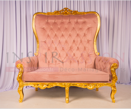 Banquette mod�le  Aladin haut  Rose & dor� 830 Pantin (93)
