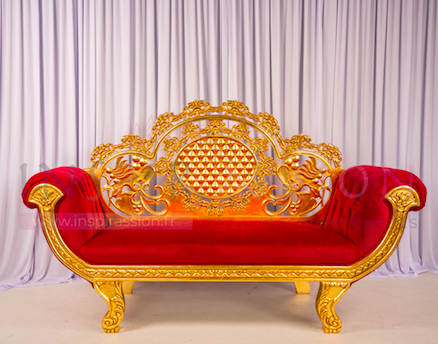 Banquette mod�le  Arabesque  Rouge & dor� 890 Pantin (93)