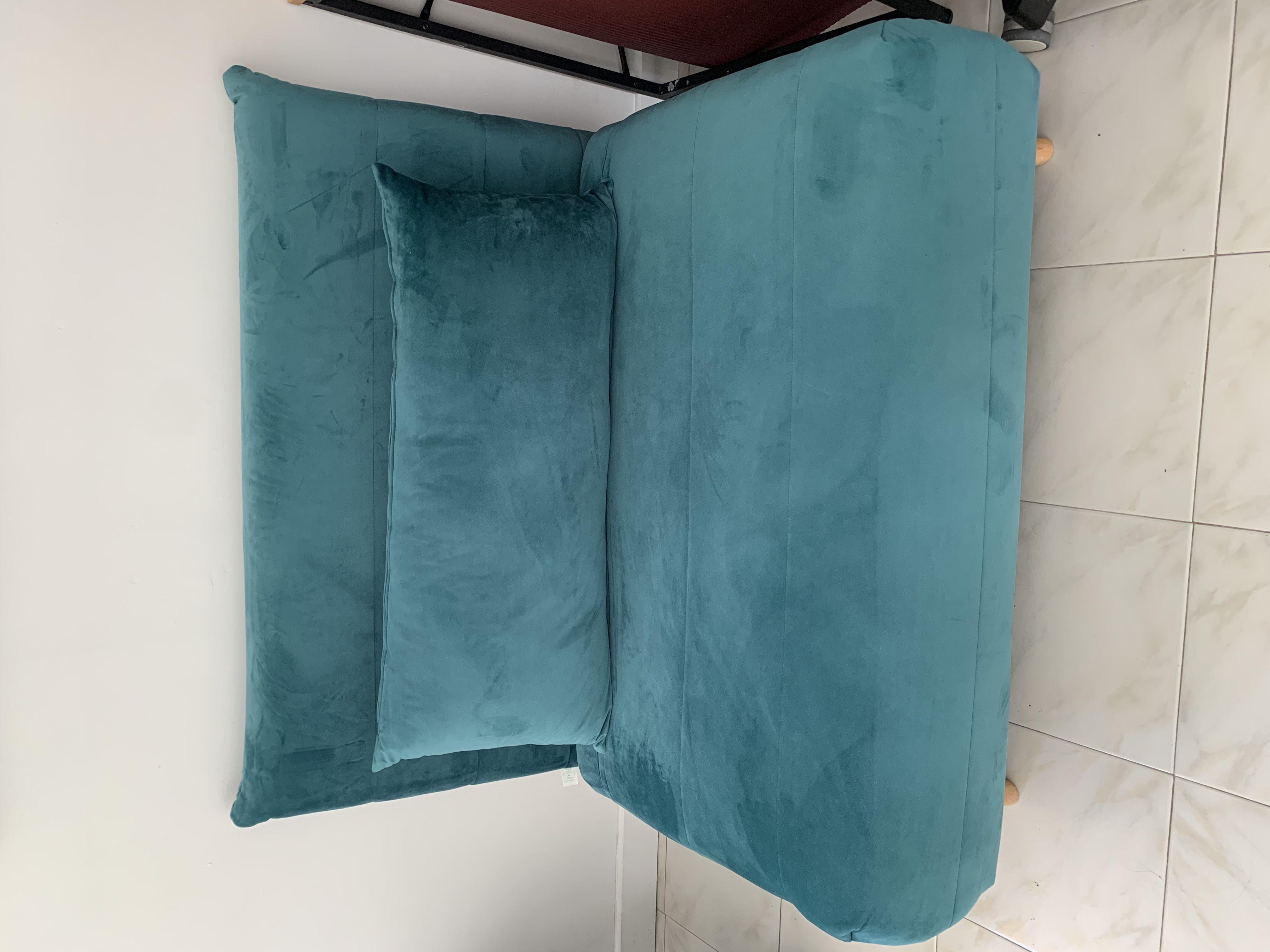 Banquette-lit 1 place - velours - Bleu P�trole 100 Les Clayes-sous-Bois (78)
