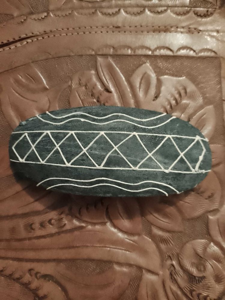 barrette �  cheveux en bois peint artisanal bleu/blanc vintage ann�es 80. 15 Carqueiranne (83)