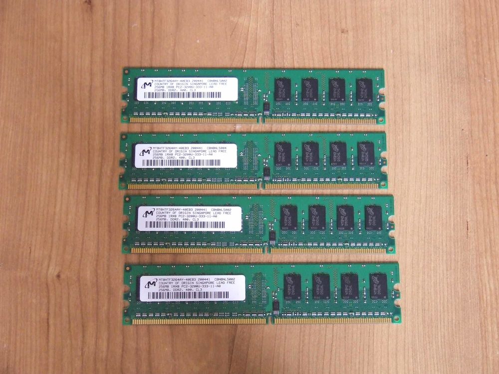 Lot de 4 Barrettes m�moire MICRON, 256 MB, DDR2, TBE 8 Bagnolet (93)