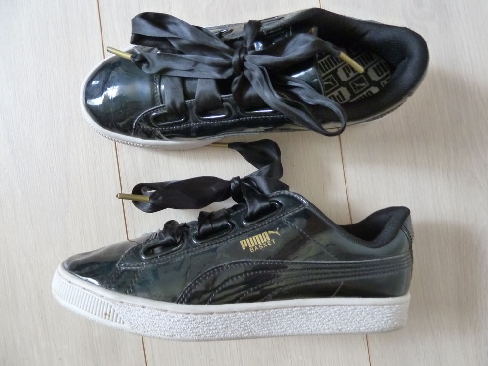 Basket sneakers heart patent PUMA noir vernis P38 0 Beaulieu (34)