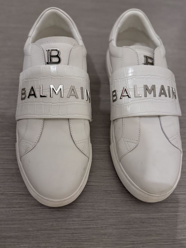 Baskets Balmain Paris blanches/cuir/tr�s bon �tat 150 Talence (33)