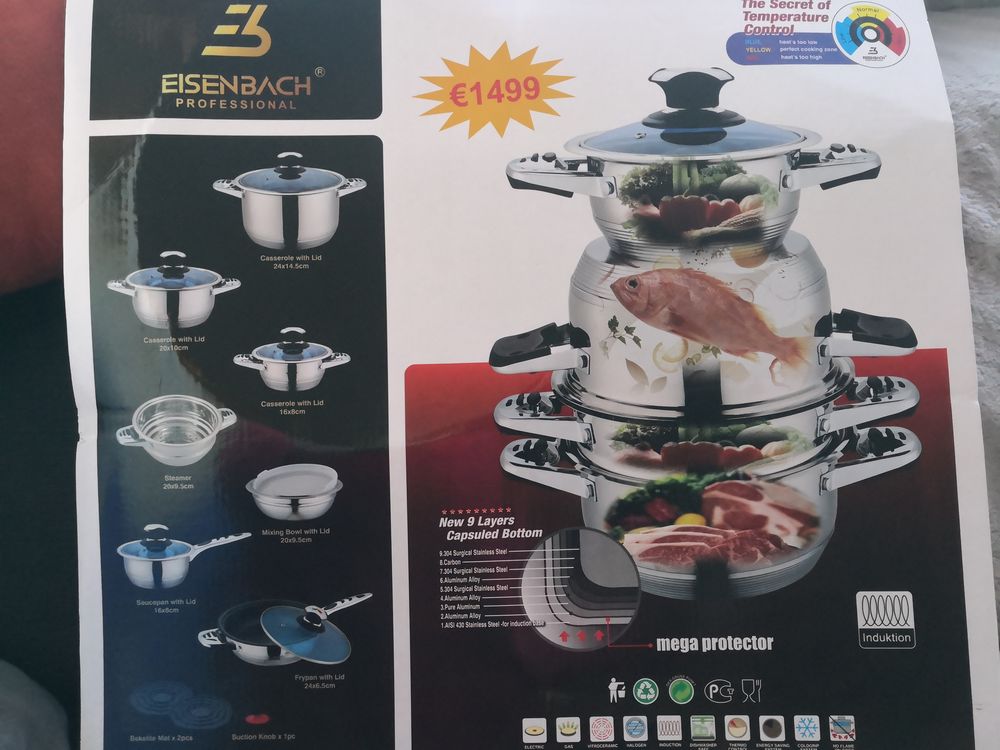 Batterie de cuisine acier chrom� inoxydable 1200 Bondy (93)