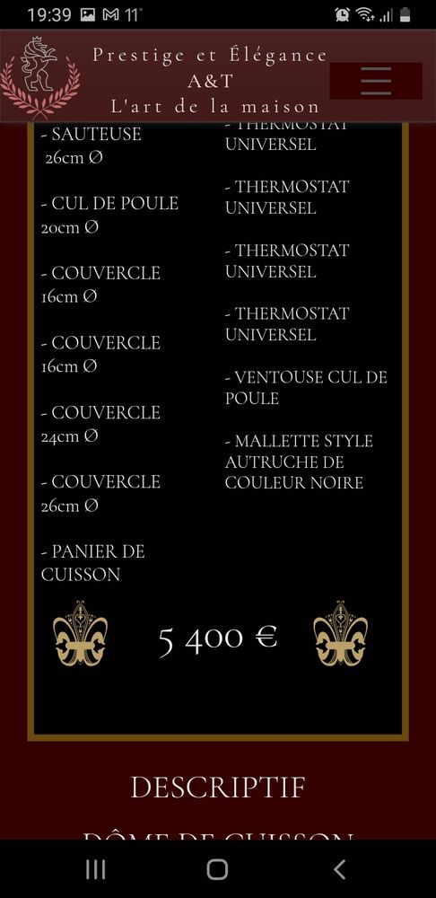 Batterie de cuisine LE COQ GOURMET 21Pcs 1800 Toulon (83)