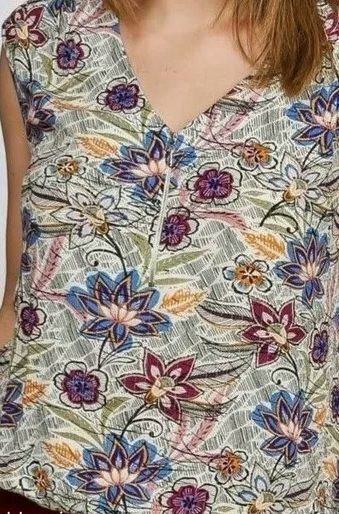 Beau top haut bel imprim� fleuri exotique zipp� T 40 8 Domart-en-Ponthieu (80)