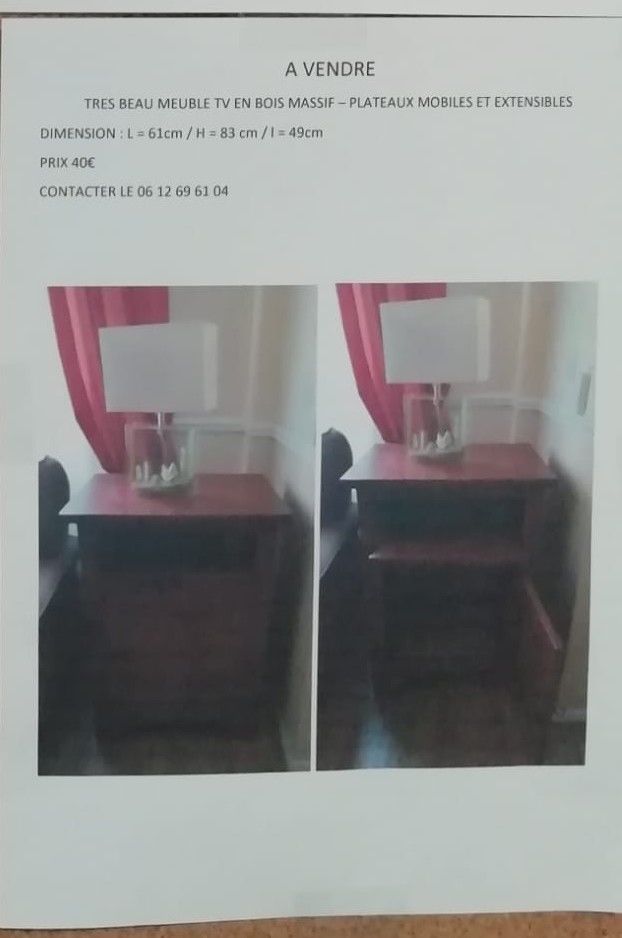 Beau meuble TV avec plateau sup�rieur extensible 40 Paris 13 (75)