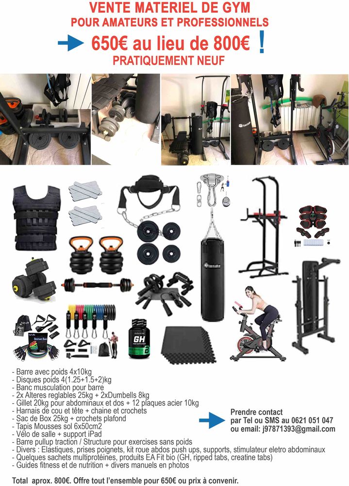 Beaucoup de Materiel de Gym - Fitness, presque Neuf. 650 Saint-Hippolyte (25)