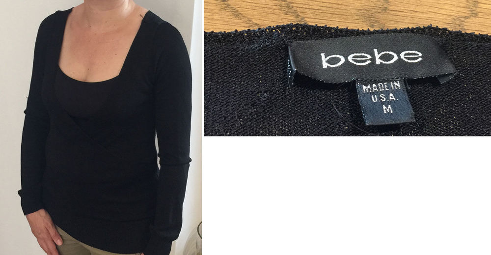 BEBE cache coeur pull crois� noir Taille M femme 10 Paris 20 (75)