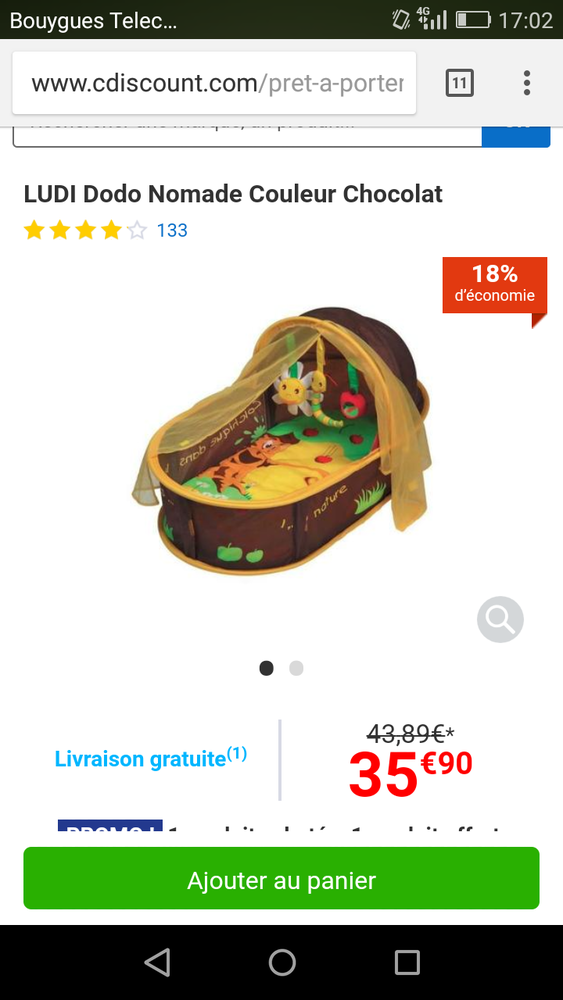 Lit b�b� nomade 30 Villeneuve-d'Ascq (59)